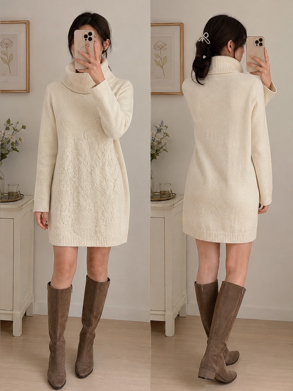 Michael Kors White Cowl Neck Sweater